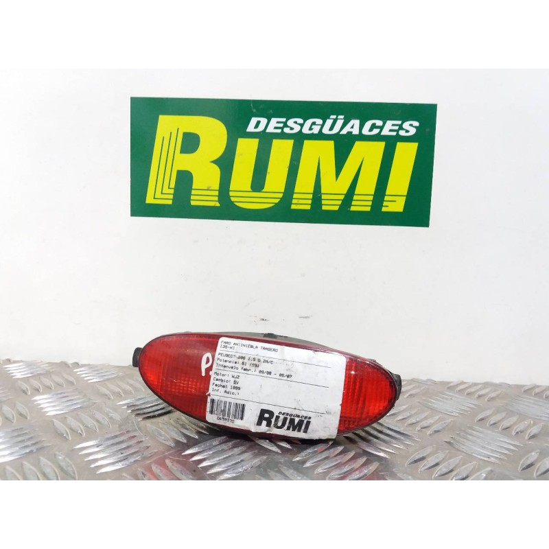 Recambio de faro antiniebla trasero derecho para peugeot 206 berlina x-line clim referencia OEM IAM   