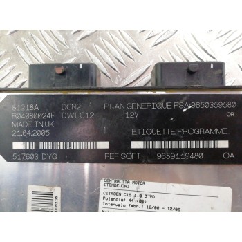 Recambio de centralita motor uce para citroën c15 d referencia OEM IAM 9650359580 9659119480 R04080024F