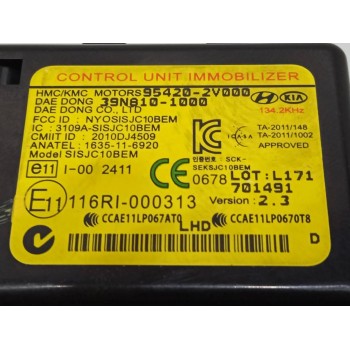 Recambio de centralita inmovilizador para hyundai tucson 1.7 crdi cat referencia OEM IAM 954202V000  