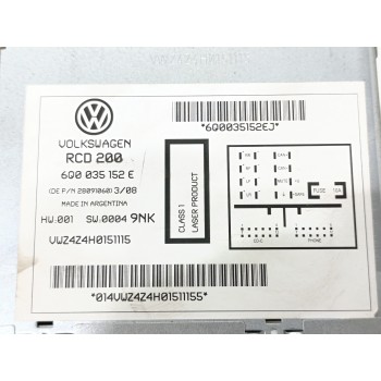Recambio de sistema audio / radio cd para volkswagen polo (9n3) advance referencia OEM IAM 6Q0035152E  