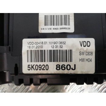 Recambio de cuadro instrumentos para volkswagen golf vi (5k1) advance referencia OEM IAM 5K0920860J A2C53345492 