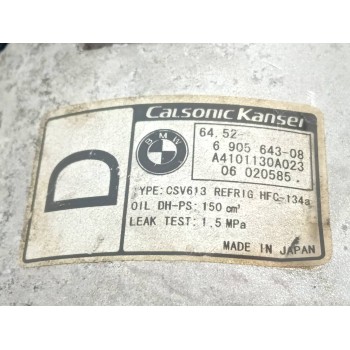 Recambio de compresor aire acondicionado para bmw x3 (e83) 2.0d referencia OEM IAM 690564308  