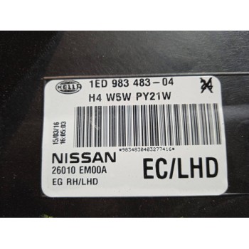 Recambio de faro derecho para nissan tiida (c11x/sc11x) 1.5 dci turbodiesel cat referencia OEM IAM 26010EM00A 1ED98348304 
