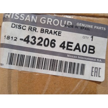 Recambio de disco de freno trasero para nissan qashqai (j11) referencia OEM IAM 432064EA0B  