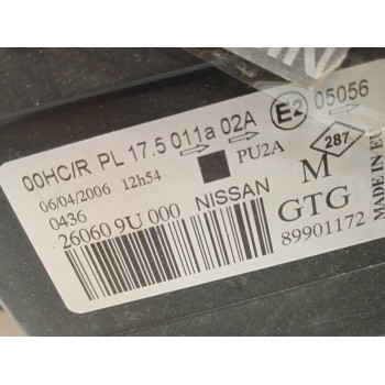Recambio de faro izquierdo para nissan note (e11e) referencia OEM IAM 260609U000  