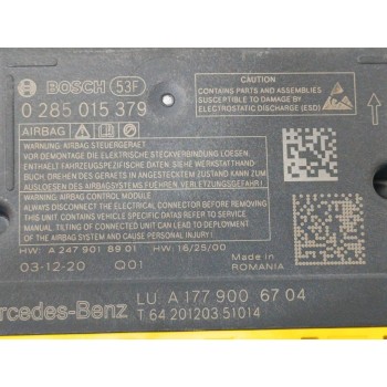 Recambio de centralita airbag para mercedes-benz clase gla (bm 247) gla 200 (247.787) referencia OEM IAM A1779006704  