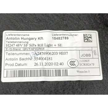 Recambio de no identificado para mercedes-benz clase gla (bm 247) gla 200 (247.787) referencia OEM IAM A2476906203  