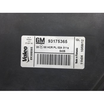 Recambio de faro derecho para opel meriva cosmo referencia OEM IAM 93175365  