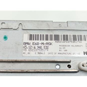 Recambio de sistema audio / radio cd para bmw serie 5 berlina (e60) 530d referencia OEM IAM 6940032  