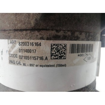 Recambio de compresor aire acondicionado para renault scenic ii confort authentique referencia OEM IAM 8200316164  