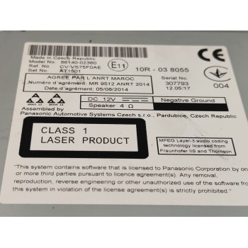 Recambio de pantalla multifuncion para toyota auris active referencia OEM IAM 8614002360  