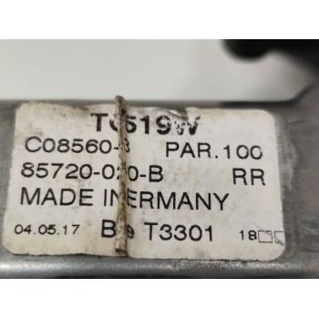 Recambio de elevalunas trasero derecho para toyota auris active referencia OEM IAM 8572002440B  