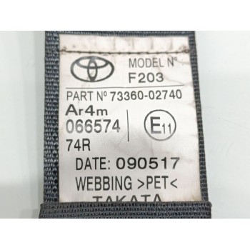 Recambio de cinturon seguridad trasero derecho para toyota auris active referencia OEM IAM 7336002740  