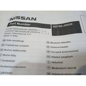 Recambio de moldura para nissan nv 200 (m20) referencia OEM IAM KE760JX020  