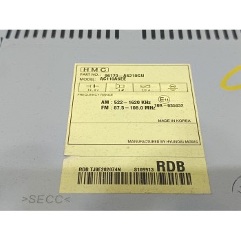 Recambio de sistema audio / radio cd para hyundai i30 (gd) go! brasil referencia OEM IAM 96170A6210GU  