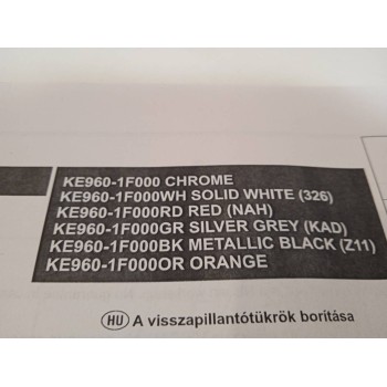 Recambio de carcasa retrovisor derecho para nissan juke (f15) referencia OEM IAM KE9601F000WH  