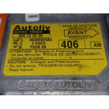 Recambio de centralita airbag para peugeot 406 berlina (s1/s2) stdt referencia OEM IAM 9638592580 550725200 