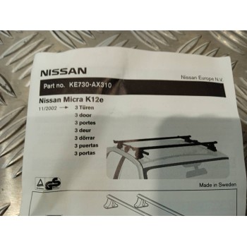 Recambio de barras techo para nissan micra (k12e) referencia OEM IAM KE730AX310  