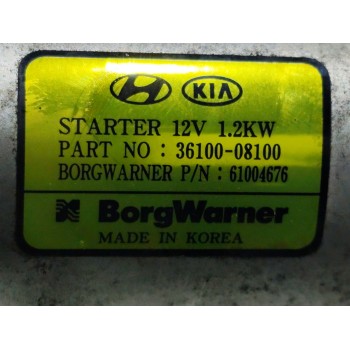 Recambio de motor arranque para hyundai i20 (bc3) klass referencia OEM IAM 3610008100  