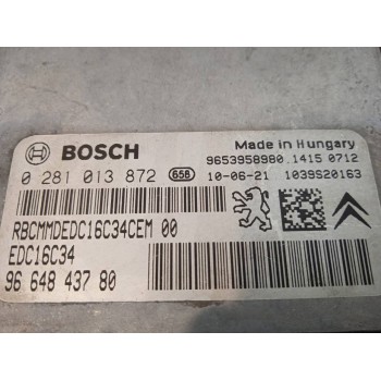 Recambio de centralita motor uce para peugeot 407 business line referencia OEM IAM 0281013872  