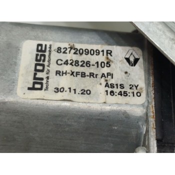 Recambio de elevalunas trasero derecho para renault megane iv berlina 5p r.s. line referencia OEM IAM 827209091R  