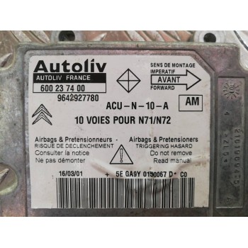 Recambio de centralita airbag para citroën xsara berlina 1.6 16v tonic referencia OEM IAM 9642927780 600237400 