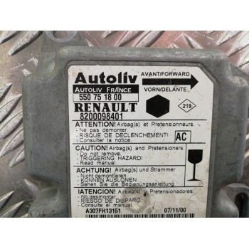 Recambio de centralita airbag para renault kangoo (f/kc0) dekathlon (kcoa/c/d/h) referencia OEM IAM 8200098401  