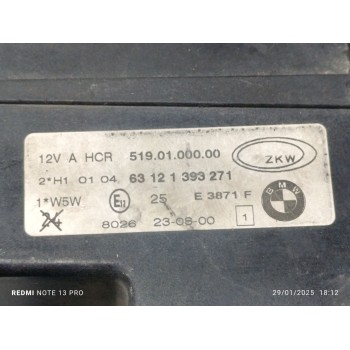 Recambio de faro izquierdo para bmw serie 3 berlina (e36) 318tds comfort edition referencia OEM IAM 63121393271  