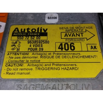 Recambio de centralita airbag para peugeot 406 berlina (s1/s2) sr referencia OEM IAM 9638592580 550725200 