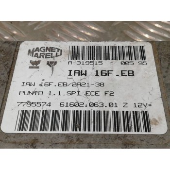 Recambio de centralita motor uce para fiat punto berl. (176) 60 sx referencia OEM IAM IAW16FEB 7795574 